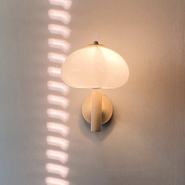 Contemporary Nordic Milk White Iron Glass Dome Wall Sconce