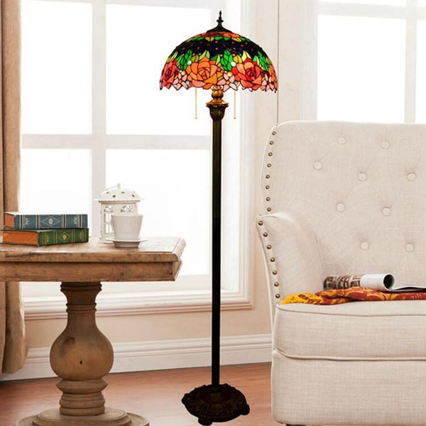Tiffany Stained Glass 2-Light Floor Lamp