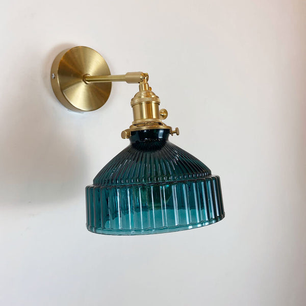 Nordic Dome Glass Shade Brass 1-Light Wall Sconce