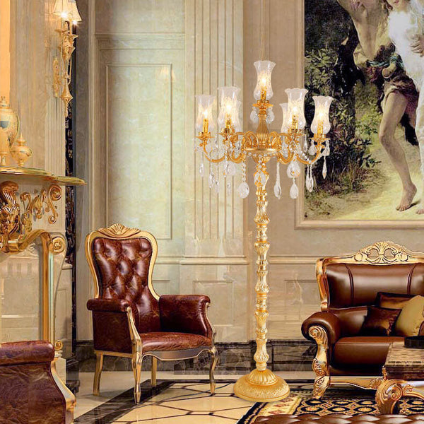 Traditional Gold 7-Light Floor Lamp
