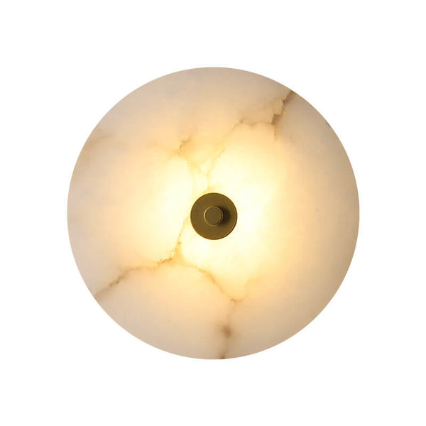 Contemporary Luxury Round Marble Iron LED Wall Sconce
