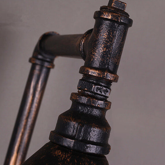 Retro Industrial Iron Water Pipe Faucet Design Wall Sconce