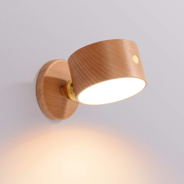 Simple Wooden USB Rechargeable Touch Magnetic Wall Sconce