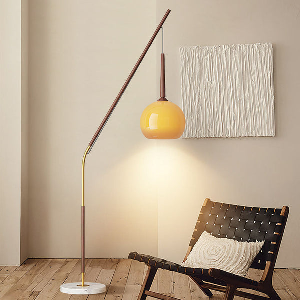 Vintage Walnut Floor Lamp