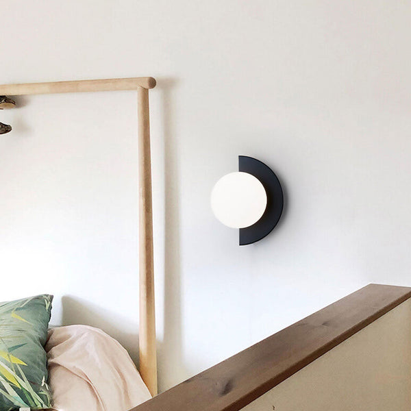 Modern Minimalist Colorful Spherical Glass Wall Sconce