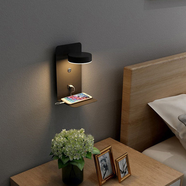 Modern Iron Square LED USB Rechargeable Wall Sconce
