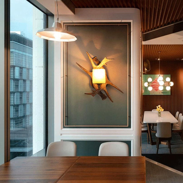 Modern Retro Antler 1-Light Glass Wall Sconce