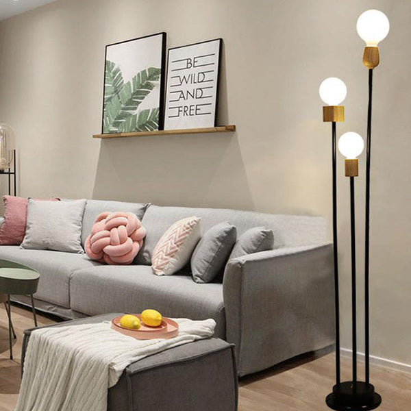 Industrial White 3-Light Floor Lamp