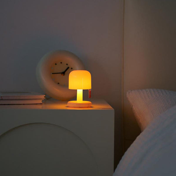 Modern Minimalist Decorative Mushroom Plastic USB Table Lamp
