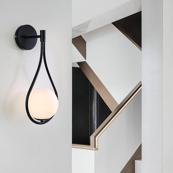 Modern 1-Light Globe Water Drop Armed Wall Sconce