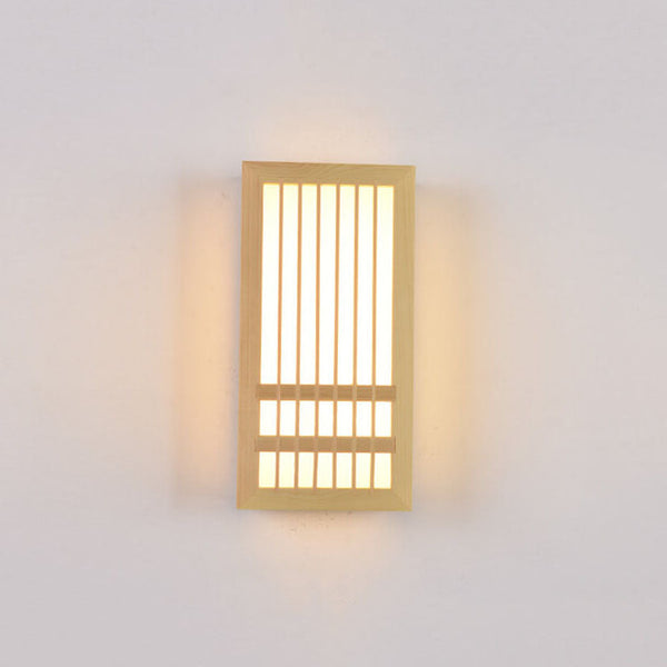 Modern Minimalist Solid Wood Acrylic Rectangular Wall Sconce