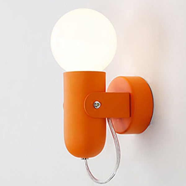 Nordic Creative Solid Color Round Head 1-Light Wall Sconce