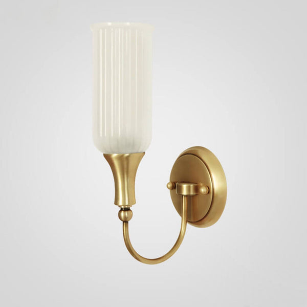 Vintage Rustic Brass Glass 1/2 Light Wall Sconce