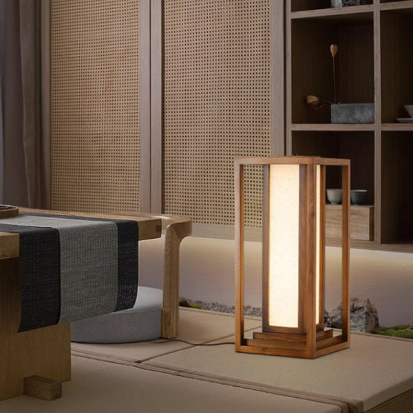 Japanese Natural Wood Floor Lamp