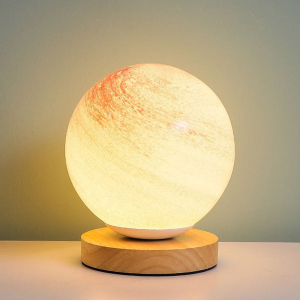 Creative Globe Wood Glass LED Table Lamp