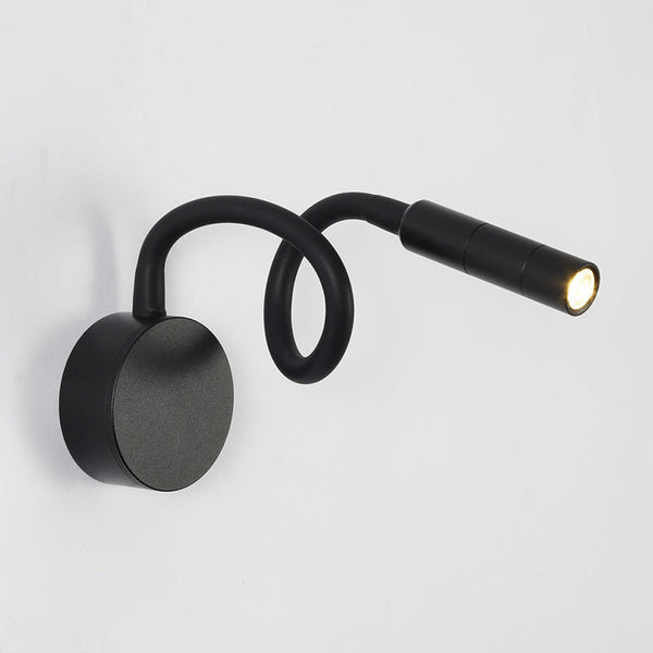 Modern Minimalist Iron Flexible Hose LED Reading Wall Sconce