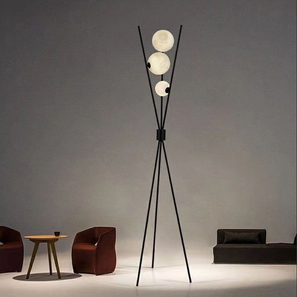 Contemporary Black 3-Light Floor Lamp