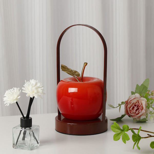 Creative Rechargeable Iron Glass Apple Portable Table Lamp
