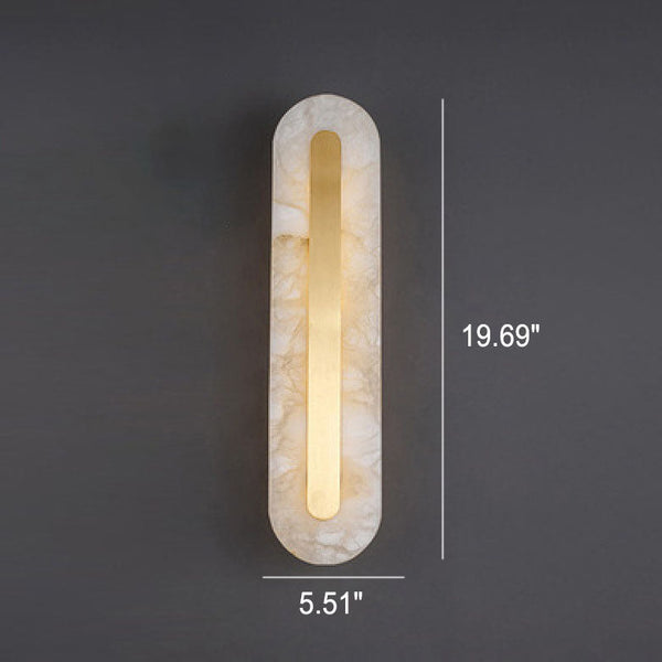 Light Luxury Brass Marble Oval Square LED Wall Sconce