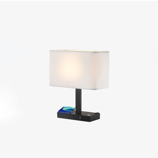Modern Minimalist Rectangular Cloth Iron 1-Light Table Lamp