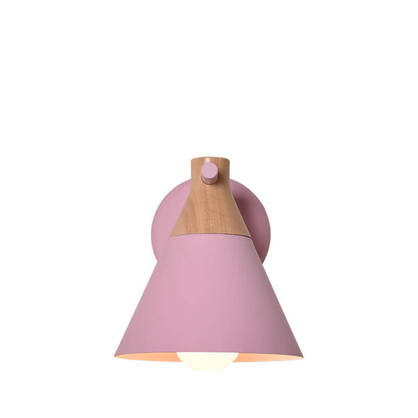 Nordic Solid Wood Macaron Cone Shade 1-Light Wall Sconce