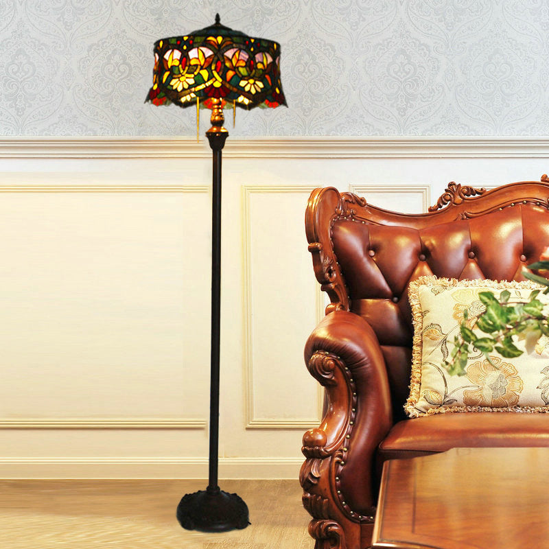 Tiffany Stained Glass 2-Light Floor Lamp
