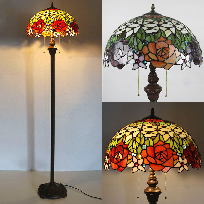 Tiffany Stained Glass 2-Light Floor Lamp