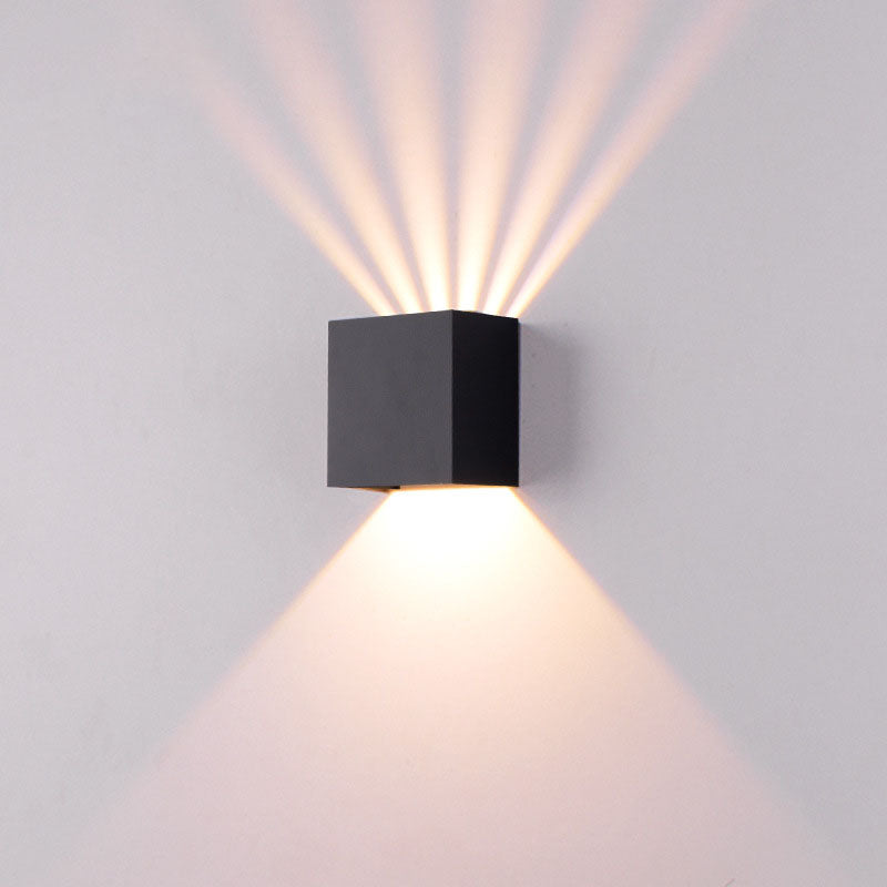 Modern Solid Color Aluminum Square LED Outdoor Wall Light