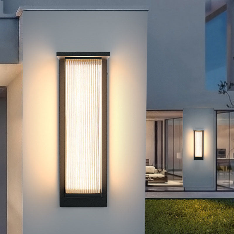Modern Minimalist Solar Waterproof Rectangular Wall Sconce