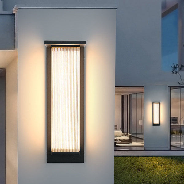Modern Minimalist Solar Waterproof Rectangular Wall Sconce