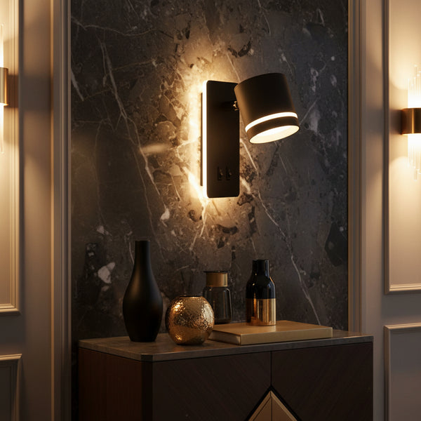 Contemporary Nordic Iron Square Spotlight Wall Sconce