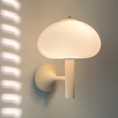 Contemporary Nordic Milk White Iron Glass Dome Wall Sconce