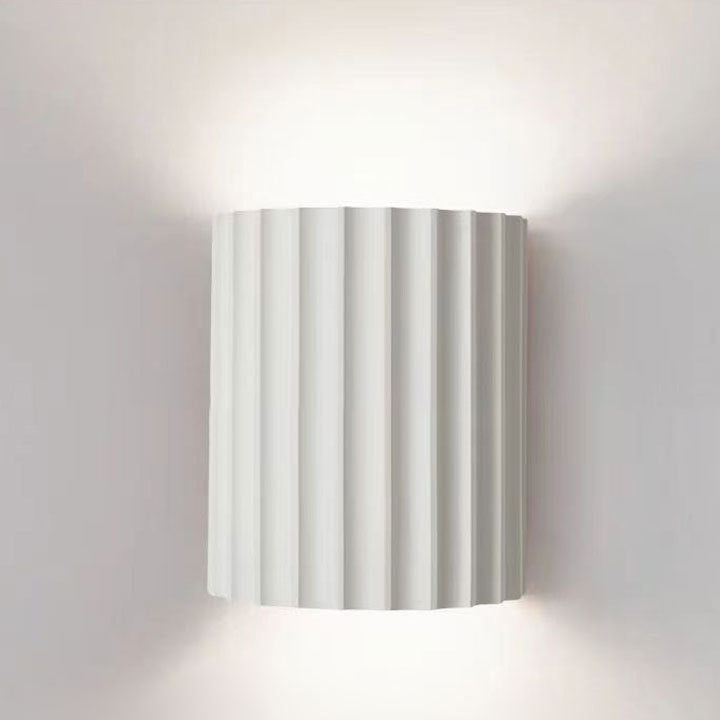 Contemporary Scandinavian Resin Half Column 2-Light Wall Sconce