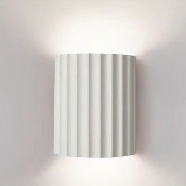 Contemporary Scandinavian Resin Half Column 2-Light Wall Sconce