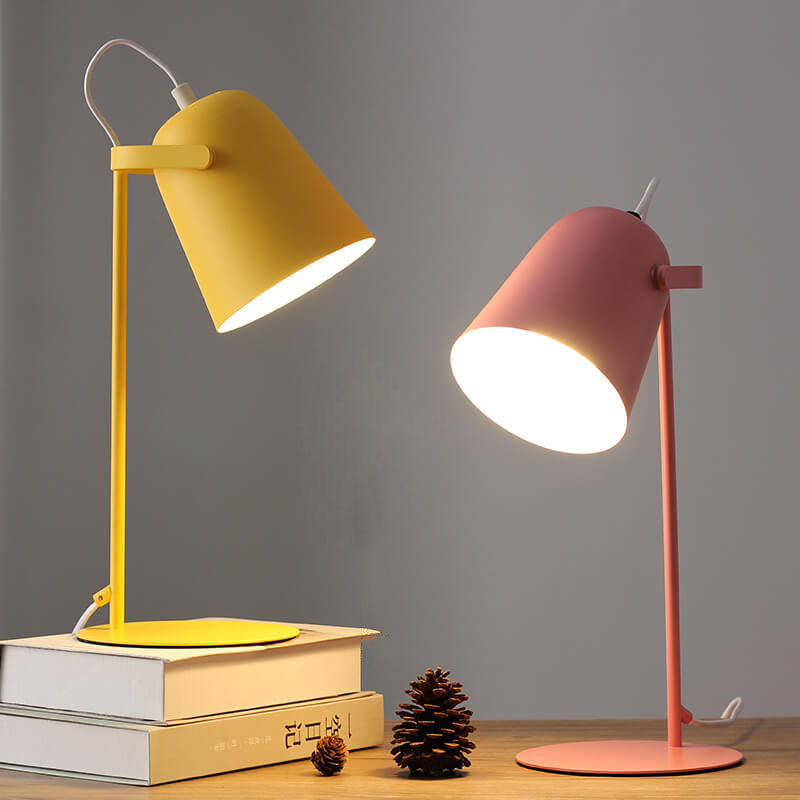 Nordic Macaron Color Creative Iron Bucket Table Table Lamp