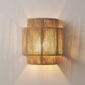 Traditional Japanese Rope Woven Curved 1-Light Wall Sconce