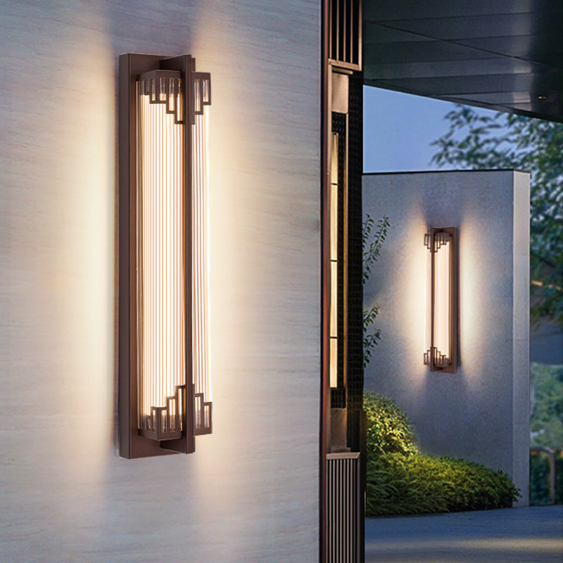 Traditional Chinese Stainless Steel Glass LED Wall Light