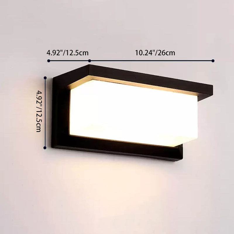 Modern Rectangular LED Sensor Outdoor Waterproof Wall Light