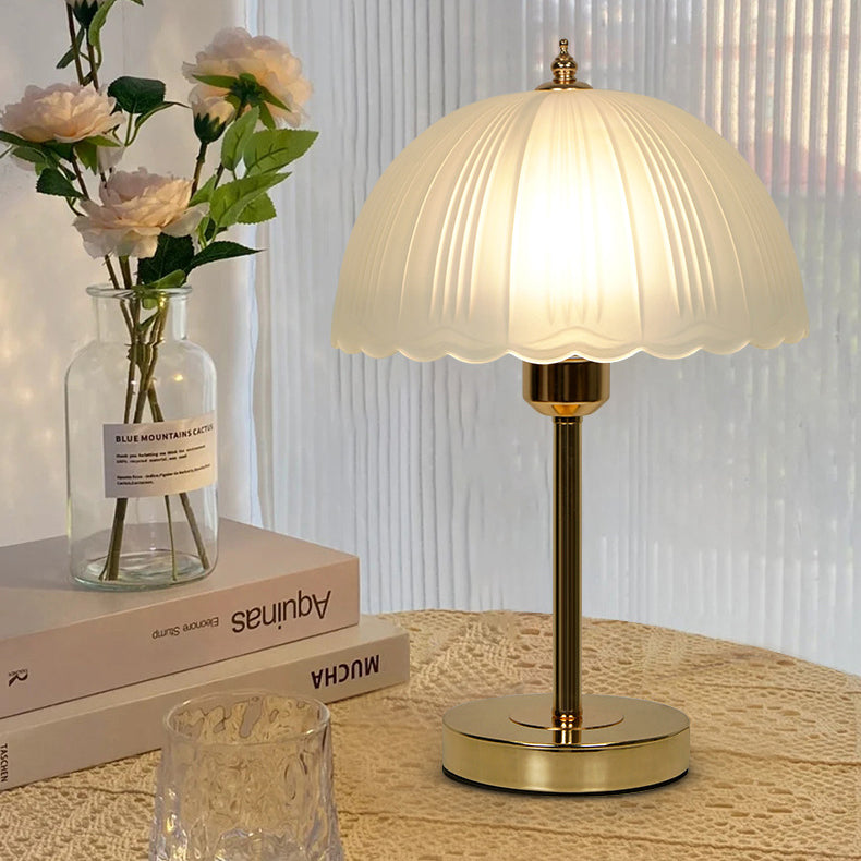 Nordic Iron Glass Dome Petal 1-Light Table Lamp