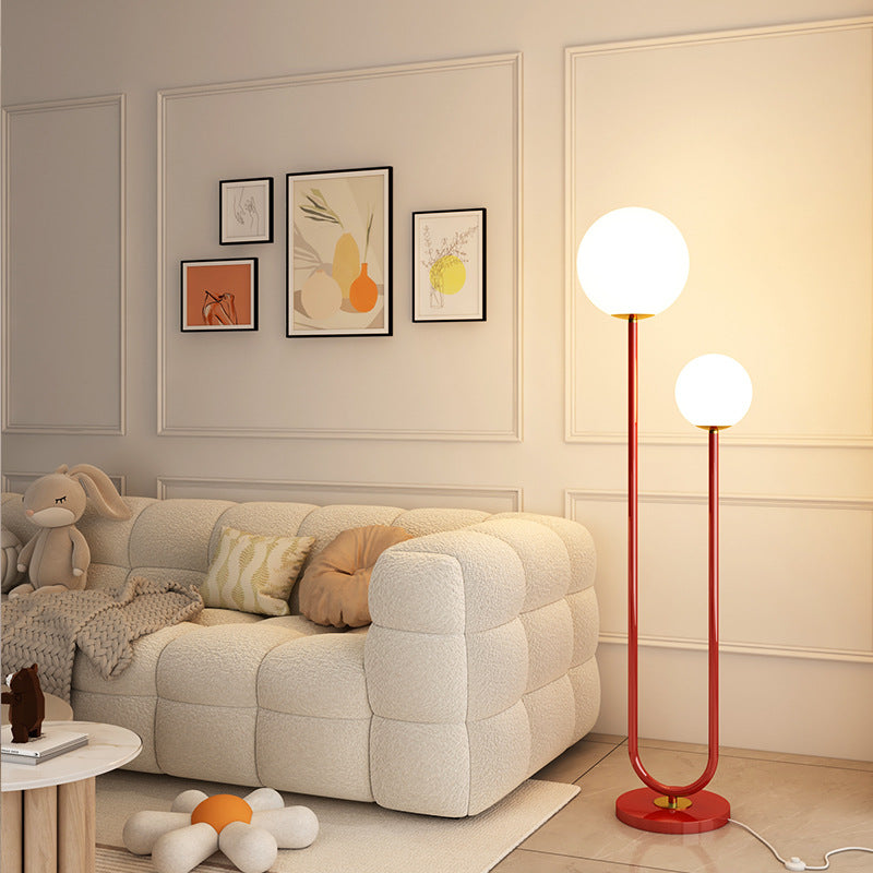 Modern Minimalist White 2-Light Floor Lamp