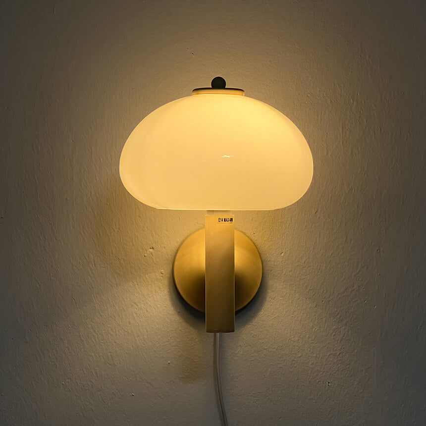 Contemporary Nordic Milk White Iron Glass Dome Wall Sconce