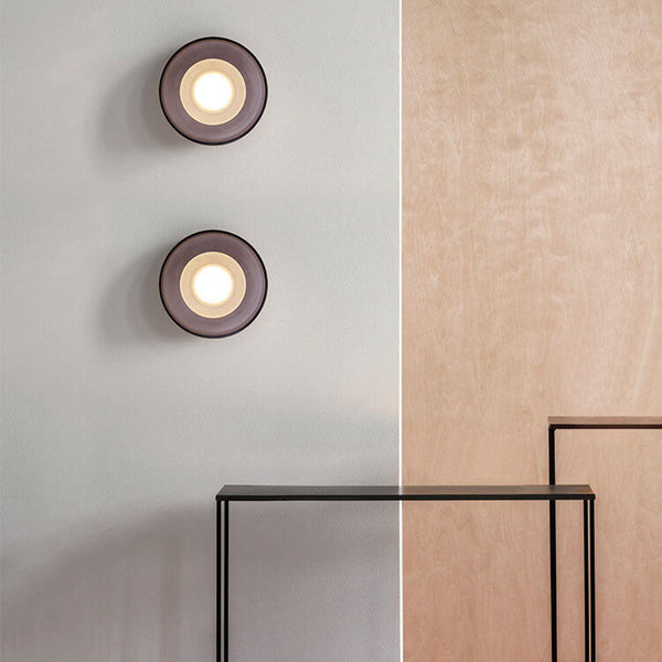 Nordic Vintage Round Hardware Glass LED Wall Sconce