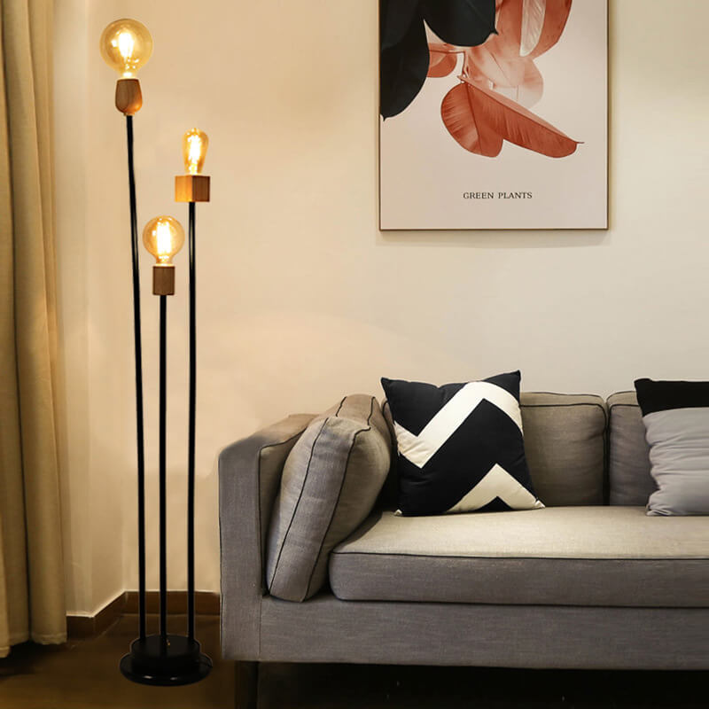 Industrial White 3-Light Floor Lamp