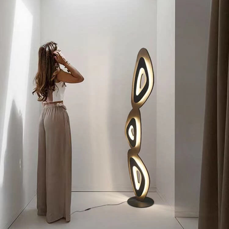 Modern Minimalist Black 3-Light Floor Lamp
