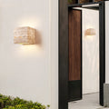 Traditional Japanese Travertine Square Waterproof Wall Light