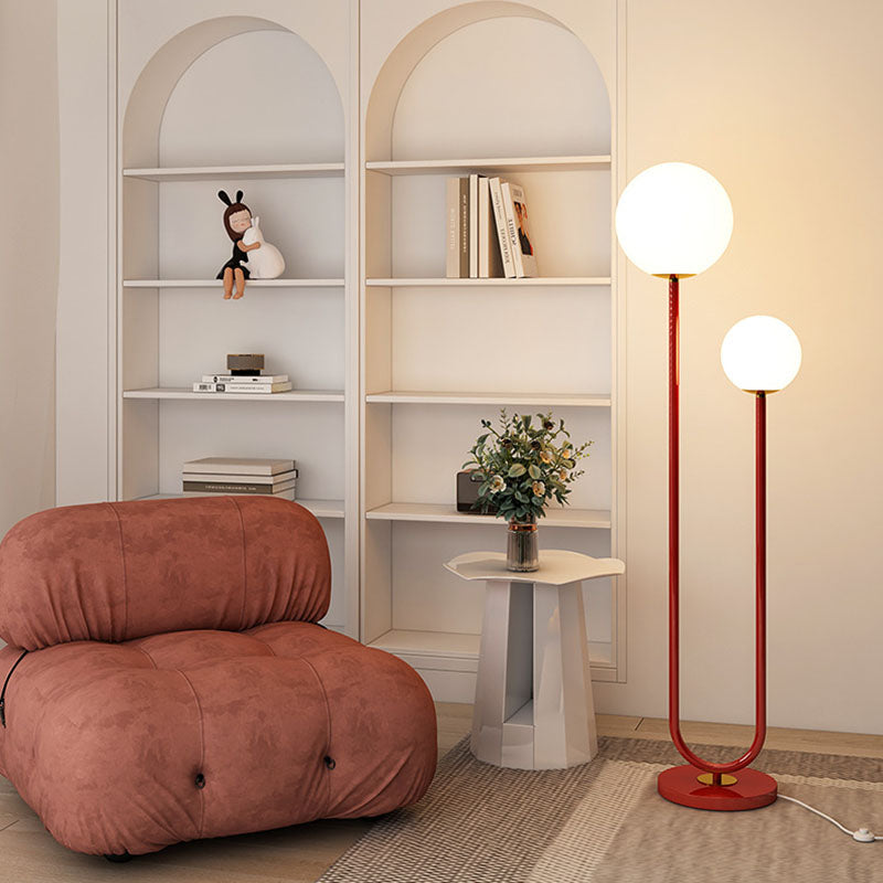Modern Minimalist White 2-Light Floor Lamp