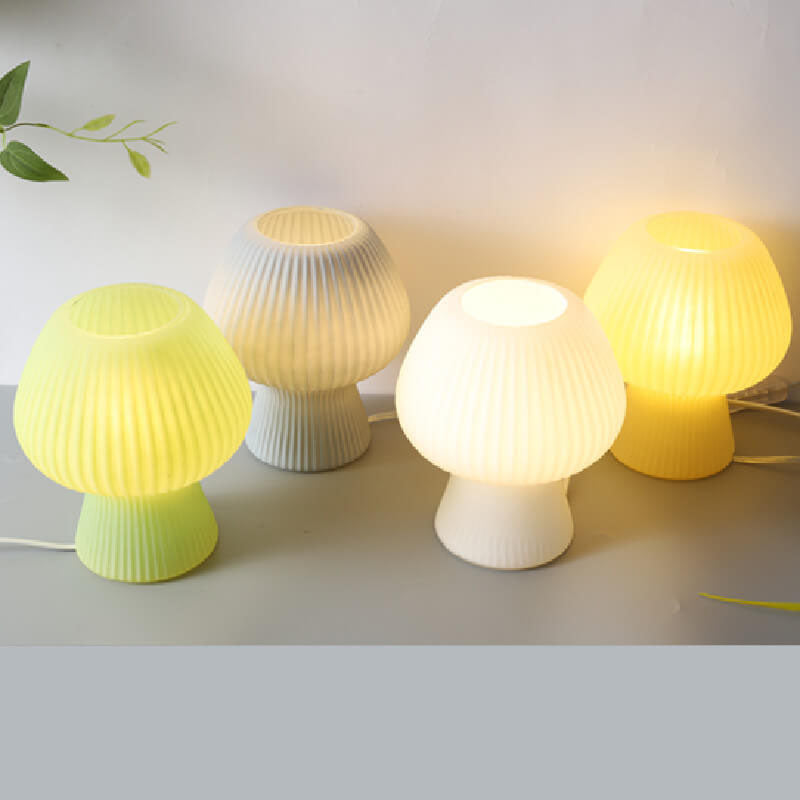 Modern Minimalist Mushroom 1-Light Glass Table Lamp