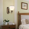Traditional Vintage Round Glass Iron 1/2 Light Wall Sconce