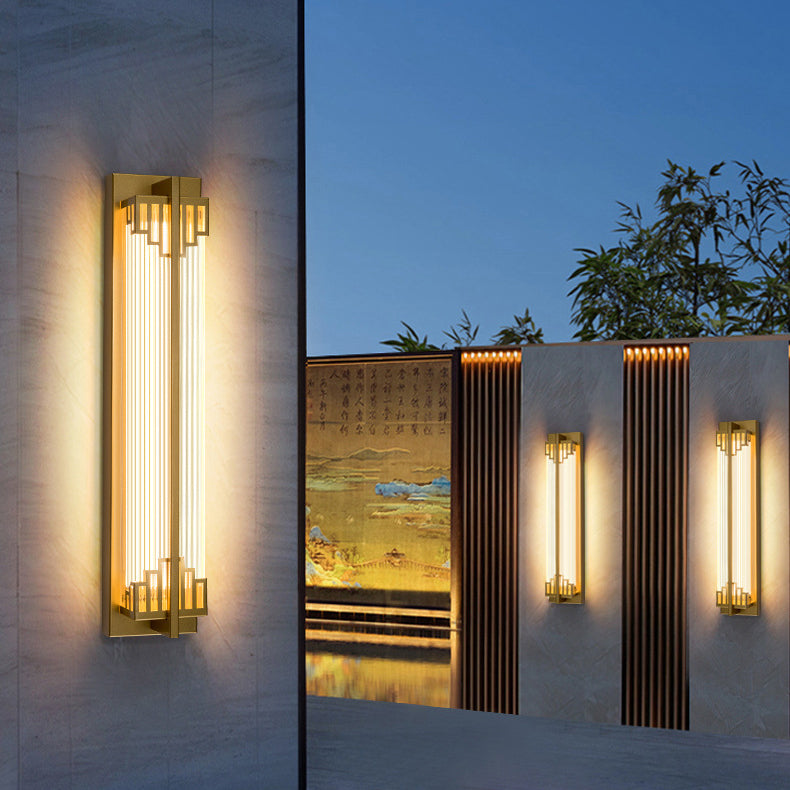 Traditional Chinese Stainless Steel Glass LED Wall Light