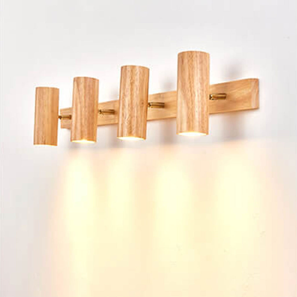 Modern Minimalist Wood Track Spotlight Wall Wall Sconce